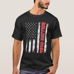 Patriotic American Flag Diesel Power Rolling Coal  T-Shirt