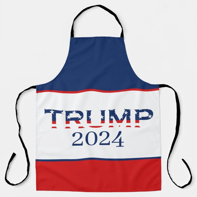 Patriotic American Flag Donald Trump 2024 Apron (Front)