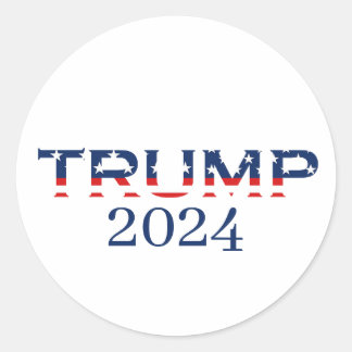 Patriotic American Flag Donald Trump 2024 Classic Round Sticker
