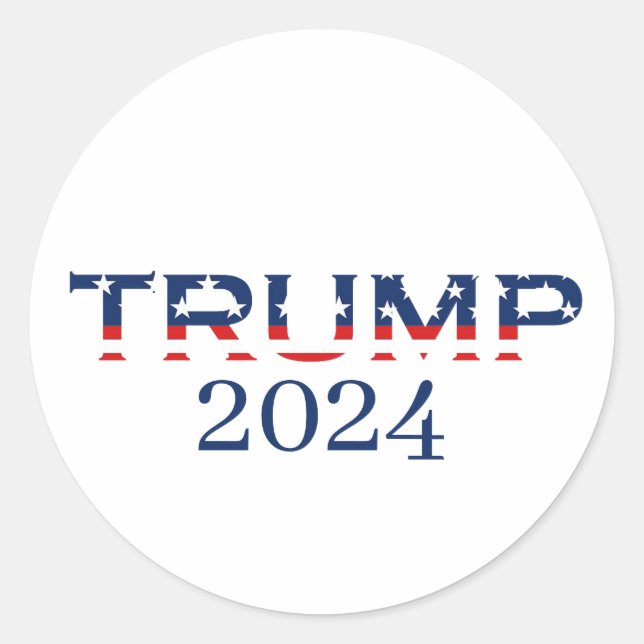 Patriotic American Flag Donald Trump 2024 Classic Round Sticker (Front)