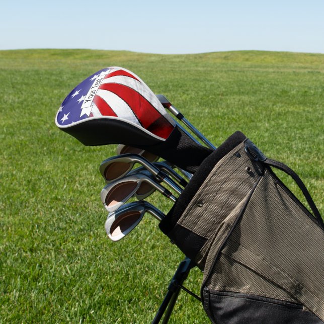 Patriotic American Flag Driver Golf Head Cover (In Situ)