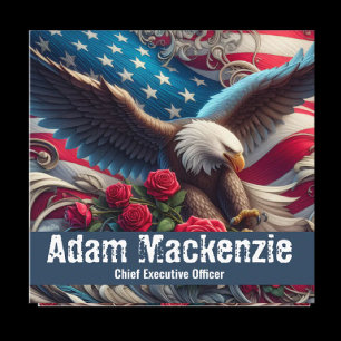 Patriotic American Flag Eagle Business Cards