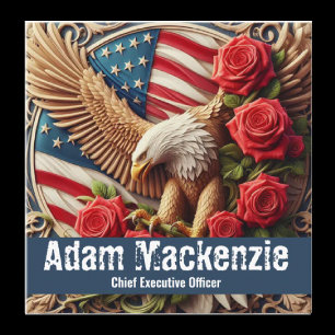 Patriotic American Flag Eagle Business Cards