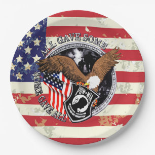 Patriotic American Flag Eagle USA Paper Plate