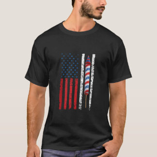 Patriotic American Flag Fireworks 4th of July Men T-Shirt