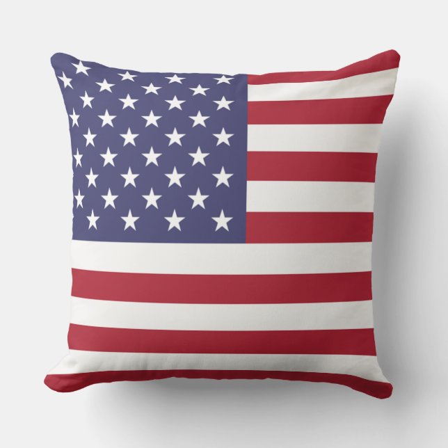 Patriotic American Flag Fourth of July Cushion (Front)