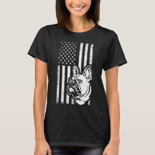 Patriotic American Flag French Bulldog T-Shirt