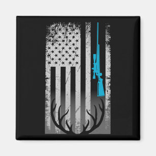 Patriotic American Flag Funny Deer Hunting Love De Magnet