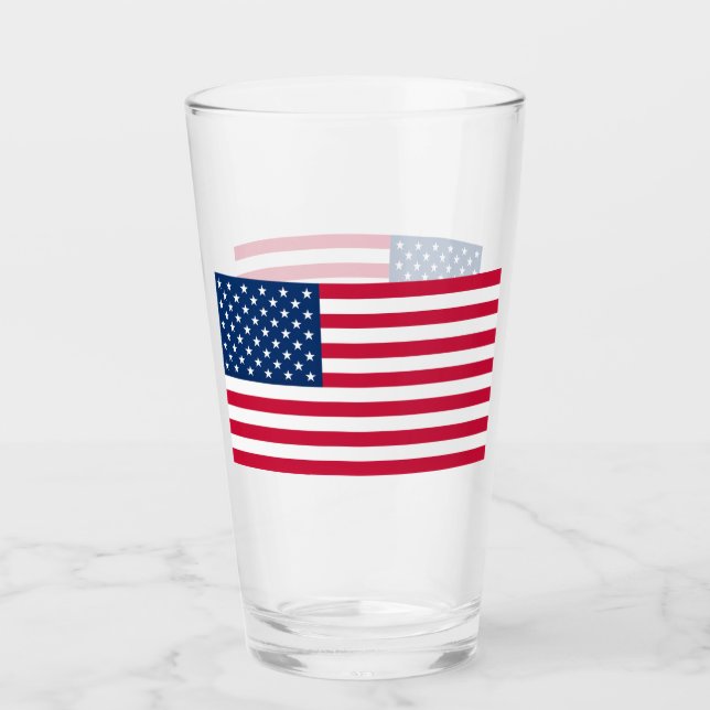 Patriotic American Flag Glass (Front)