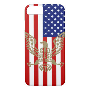 Patriotic American Flag God Bless America Eagle iPhone 8/7 Case