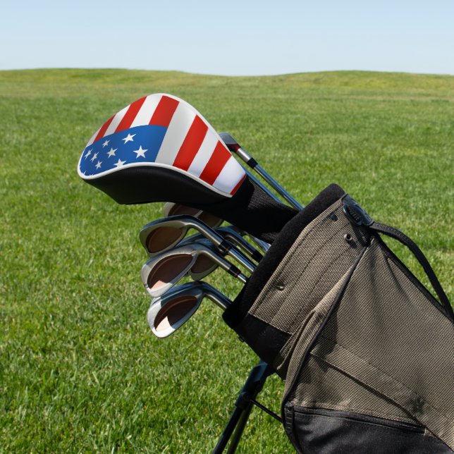 PATRIOTIC AMERICAN FLAG  GOLF HEAD COVER (In Situ)