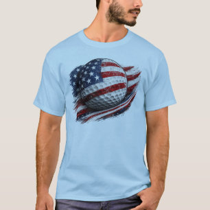 Patriotic American Flag Golf T-Shirt
