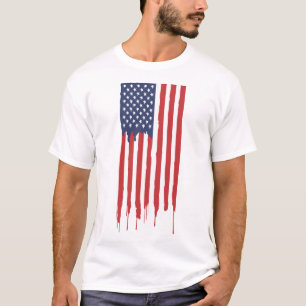 Patriotic American Flag Graffiti T-Shirt
