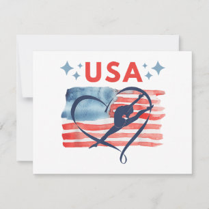 Patriotic American Flag Gymnastics Design for USA
