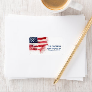 Patriotic American Flag Happy 4th of July Custom Label