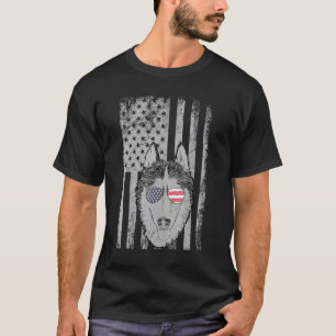 Patriotic American Flag Husky Men Beagle T-Shirt