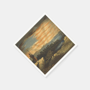 Patriotic American Flag in the Sky Napkin