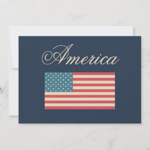 Patriotic American Flag Invitations