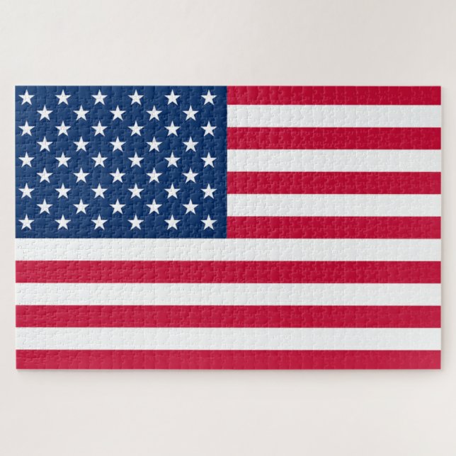 Patriotic American Flag Jigsaw Puzzle (Horizontal)