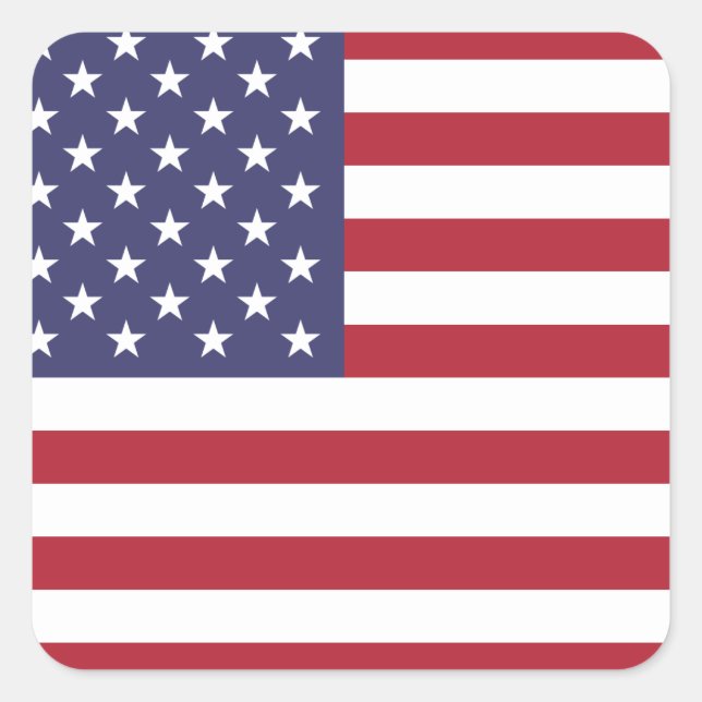 Patriotic American Flag July 4th Stars & Stripes Square Sticker (Front)