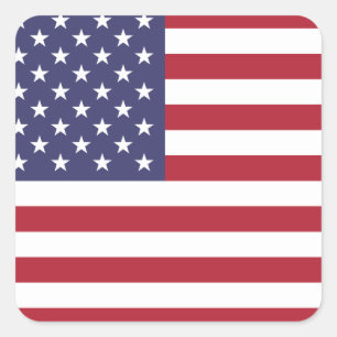 Patriotic American Flag July 4th Stars & Stripes Square Sticker