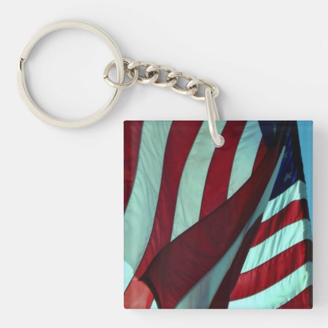 Patriotic American Flag Key Ring (Front)