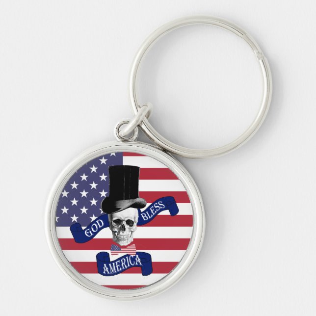 Patriotic American flag Key Ring (Front)