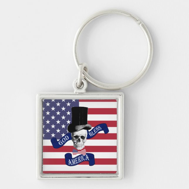 Patriotic American flag Key Ring (Front)