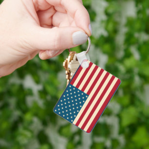 Patriotic American Flag Keychain
