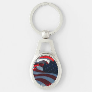 Patriotic American Flag Keychain