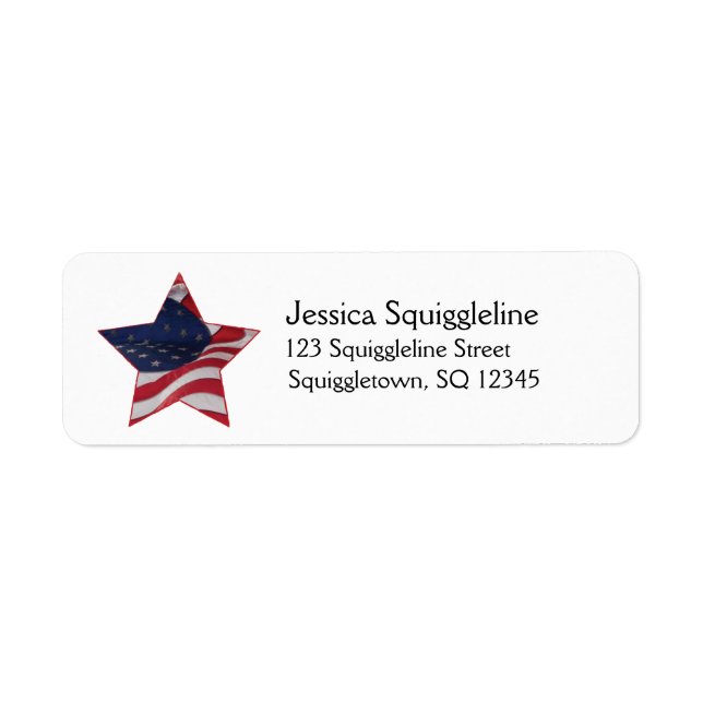 Patriotic American Flag Label (Front)
