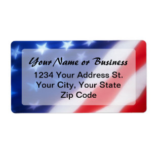 Patriotic American Flag Label
