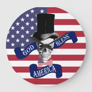 Patriotic American flag Large Clock