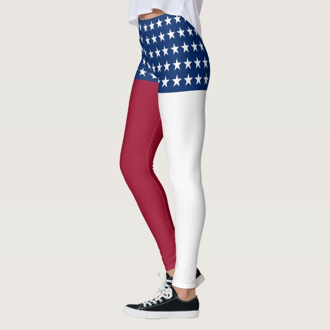 Patriotic American Flag Leggings (Left)