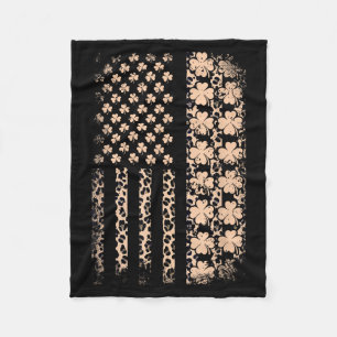 Patriotic american flag leopard shamrock stPatriot Fleece Blanket