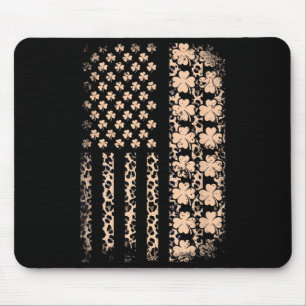 Patriotic american flag leopard shamrock stPatriot Mouse Mat