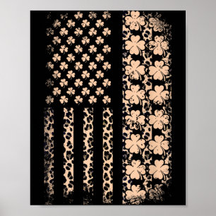 Patriotic american flag leopard shamrock stPatriot Poster