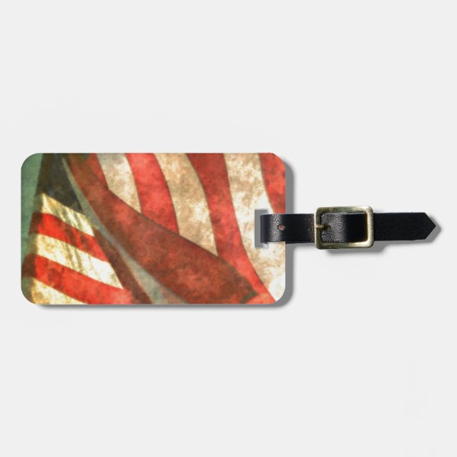 Patriotic American Flag Luggage Tag (Front Horizontal)