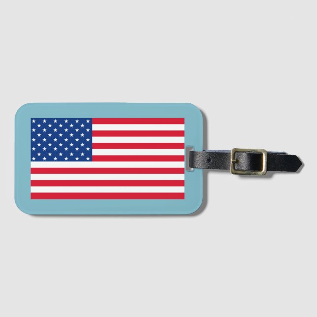 Patriotic American Flag Luggage Tag Gift (Front Horizontal)