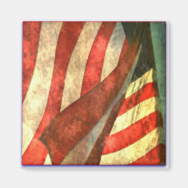 Patriotic American Flag Magnet (Front)