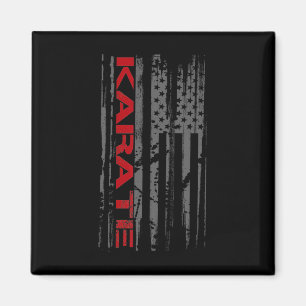 Patriotic American Flag Martial Arts Karate Women Magnet