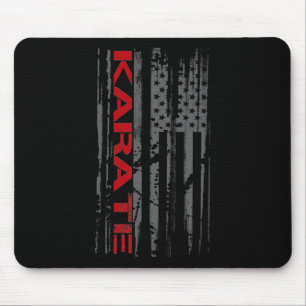 Patriotic American Flag Martial Arts Karate Women  Mouse Mat