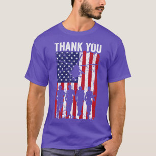 Patriotic American Flag Memorial Day Thank You For T-Shirt