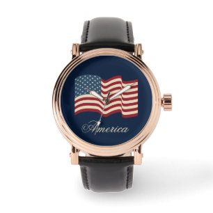 Patriotic American Flag Men's Watch Gift