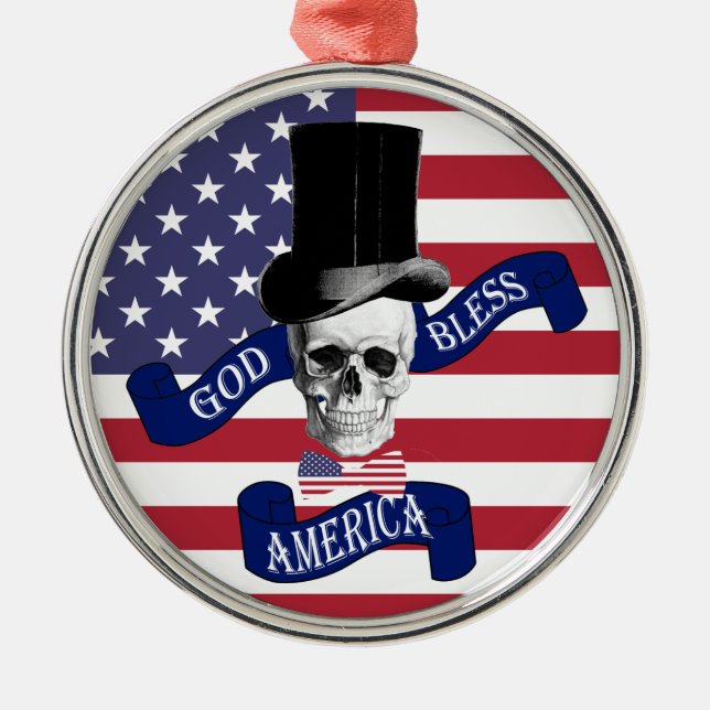 Patriotic American flag Metal Tree Decoration (Front)