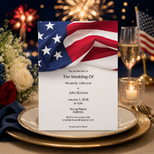 PATRIOTIC American Flag Military Honour Wedding Invitation