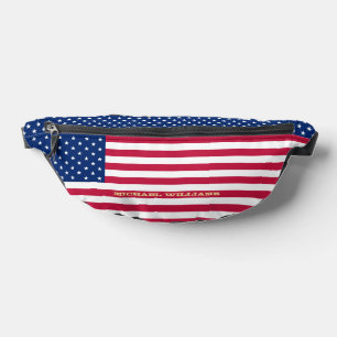 Patriotic American Flag Monogram Waist Crossbody Bum Bags