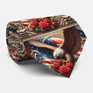 Patriotic American Flag Neck Tie