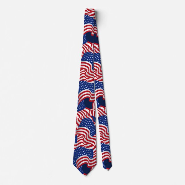 Patriotic American Flag Necktie (Front)