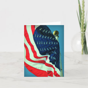 Patriotic American Flag Note Card